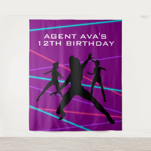 Personalized Spy Party Laser Tapestry