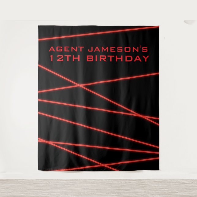 Personalized Spy Party Laser Tapestry (Front)