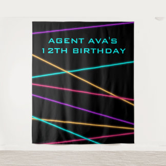 Personalized Spy Party Laser Tapestry