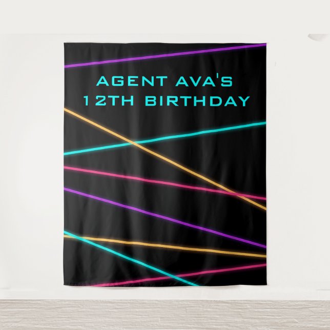 Personalized Spy Party Laser Tapestry (Front)