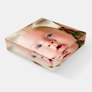 Personalized Square Baby Photo Paperweight