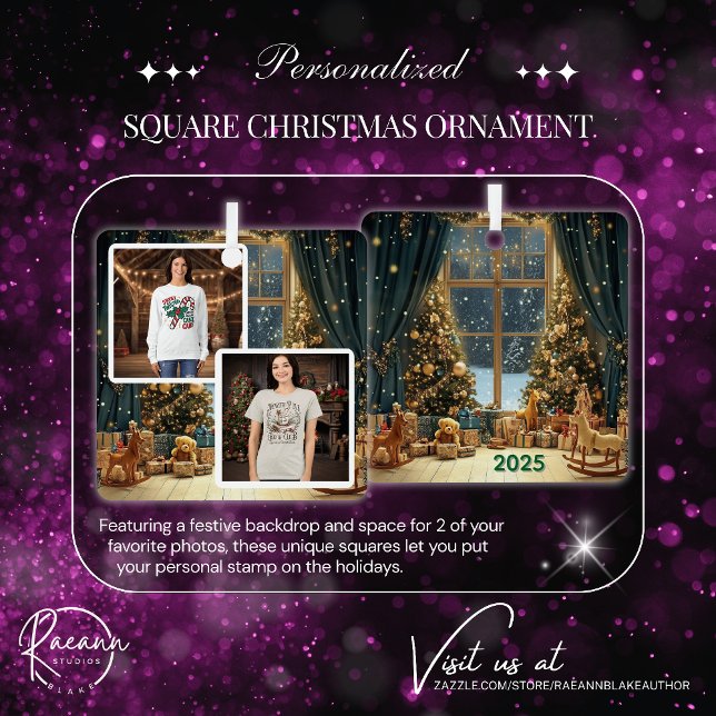 Personalized Square Christmas Ornament (Creator Uploaded)