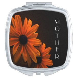 Personalized Square Compact Mirror/Daisy Makeup Mirror