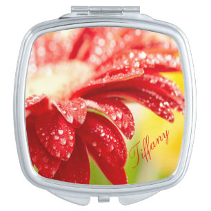 Personalized Square Compact Mirror/Flower Vanity Mirror