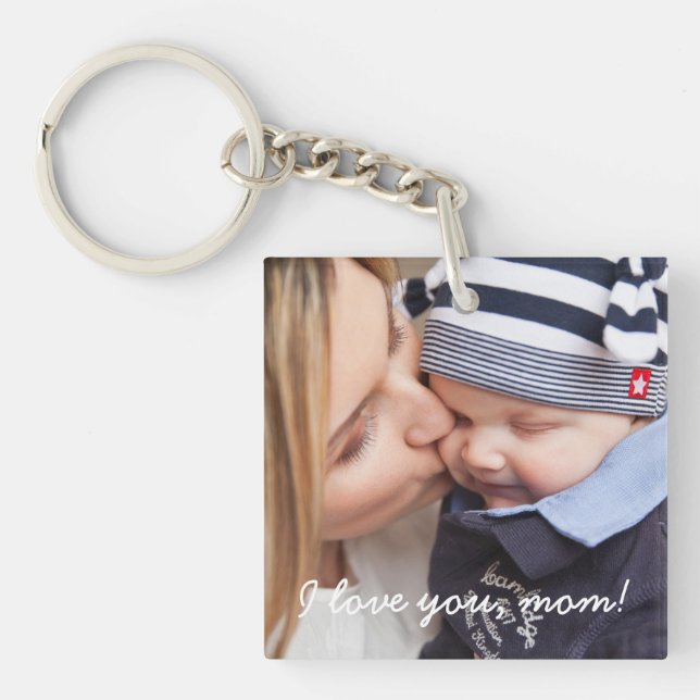 Personalized Square Key Chain Unique Gifts For Mom (Front)