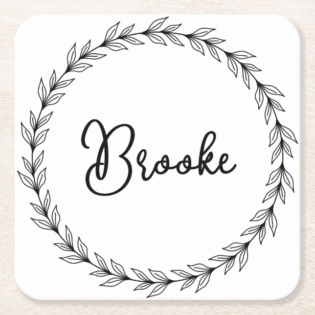 Personalized Square Paper Coaster (Front)
