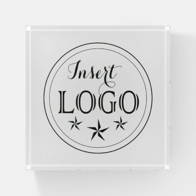 Personalized Square Paperweight with Logo (Front)