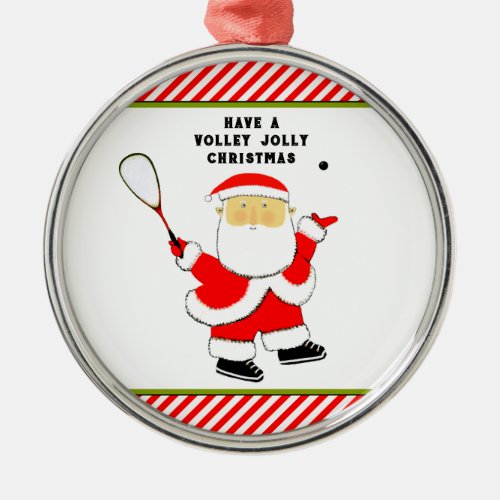 Personalized Squash Player Christmas Collectible Metal Ornament