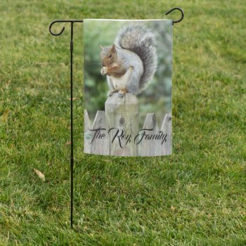 Personalized Squirrel Garden Flag by RenderlyYours at Zazzle