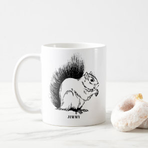 Personalized Squirrel Illustrated Wildlife Coffee Mug