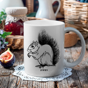 Personalized Squirrel Illustrated Wildlife Coffee Mug