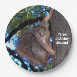 Personalized Squirrel Paper Plates