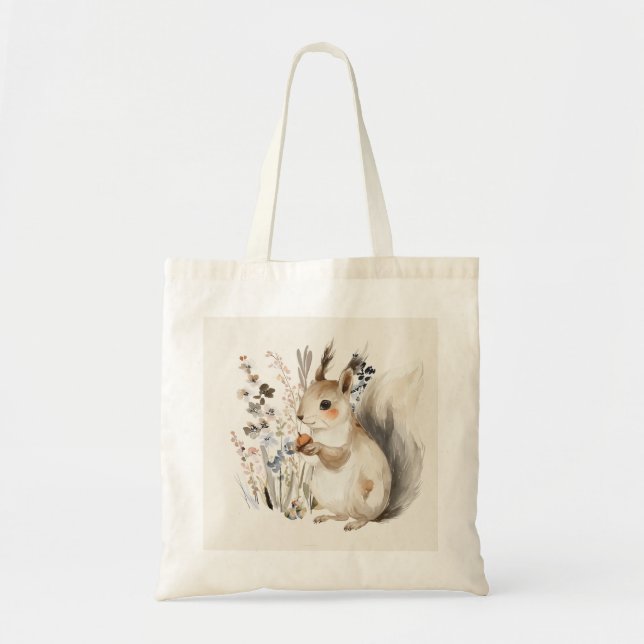 Personalized Squirrel Treasure Tote Bag (Front)