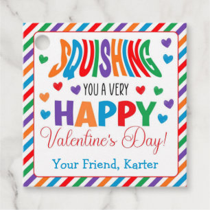 Personalized Squishing You a Happy Valentine's Day Favor Tags