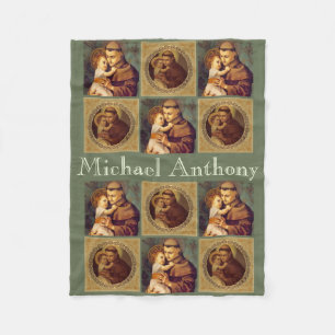 Personalized St. Anthony of Padua & Child Jesus Fleece Blanket