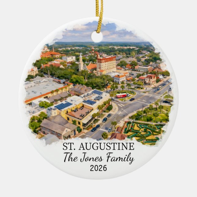 Personalized St. Augustine Ornament Custom Florida (Front)