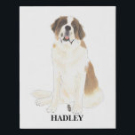 Personalized St. Bernard Faux Canvas Print<br><div class="desc">I am in love with this beautifully detailed watercolor illustration of a st. bernard! Personalize these canvas art prints with your name or monogram and even and change the background color to compliment your decor! Shop the rest of my collection for the sweetest housewarming, bridal shower, teacher, mother-in-law, husband, boyfriend,...</div>