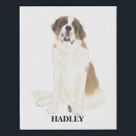 Personalized St. Bernard Faux Canvas Print<br><div class="desc">I am in love with this beautifully detailed watercolor illustration of a st. bernard! Personalize these canvas art prints with your name or monogram and even and change the background color to compliment your decor! Shop the rest of my collection for the sweetest housewarming, bridal shower, teacher, mother-in-law, husband, boyfriend,...</div>