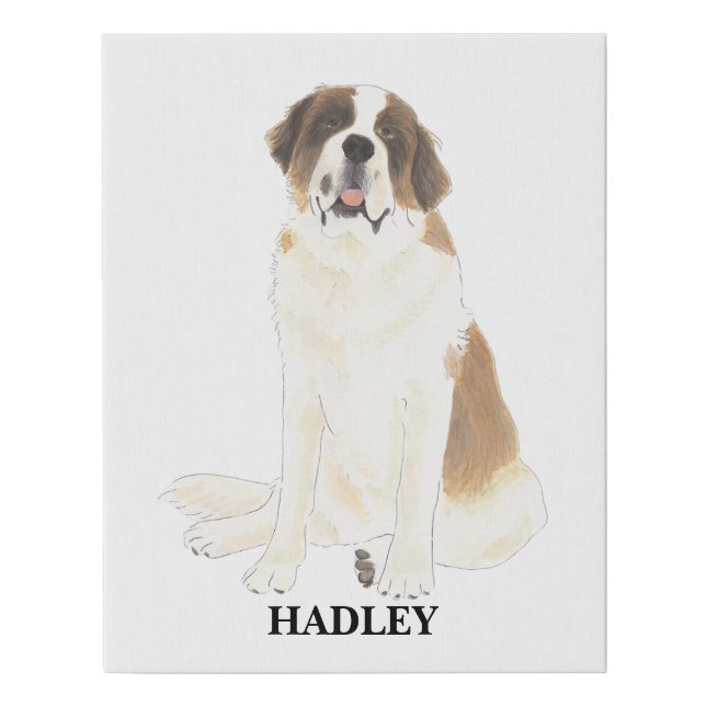 Personalized St. Bernard Faux Canvas Print (Front)