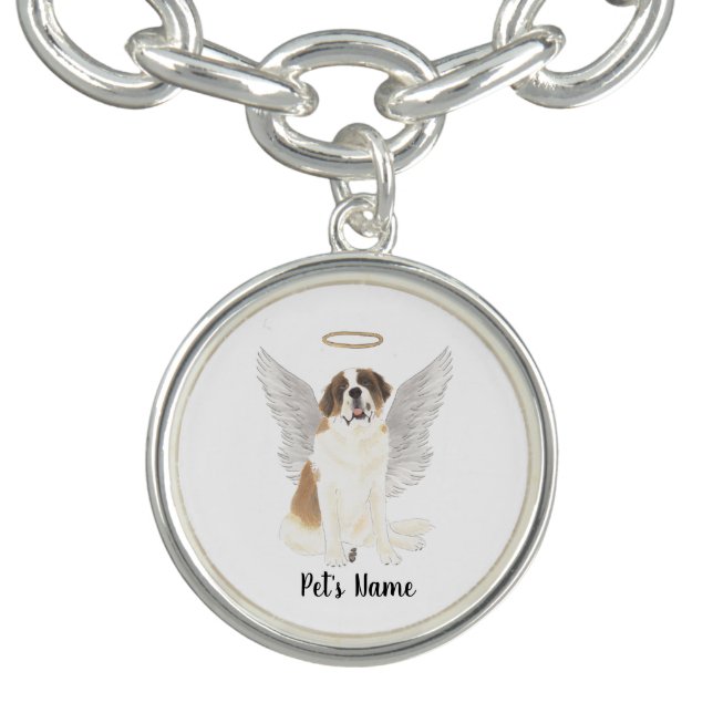 Personalized St. Bernard Sympathy Memorial Bracelet (Design)