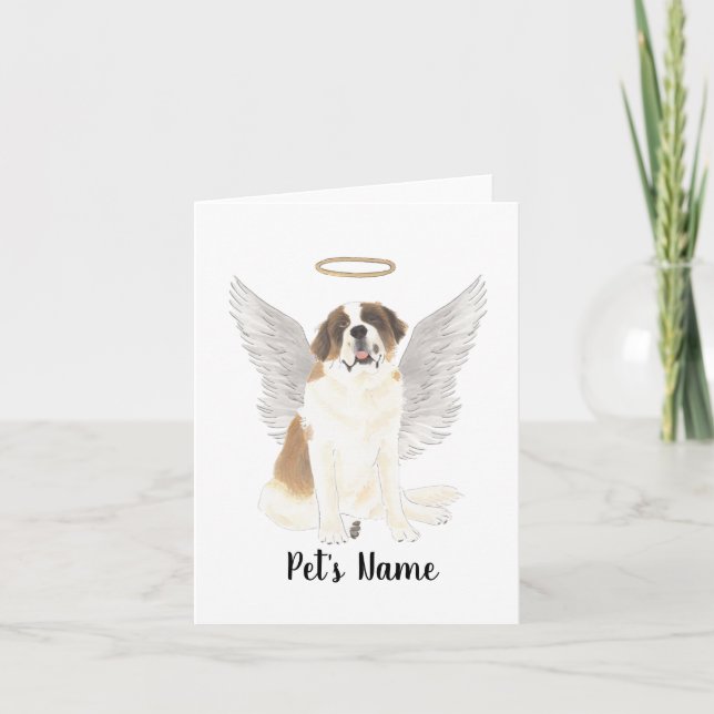 Personalized St. Bernard Sympathy Memorial Card (Front)