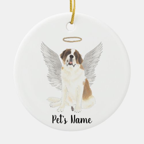 Personalized St Bernard Sympathy Memorial Ceramic Ornament