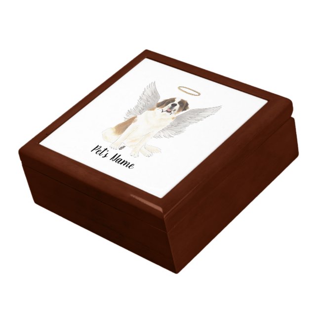 Personalized St. Bernard Sympathy Memorial Gift Box (Side)