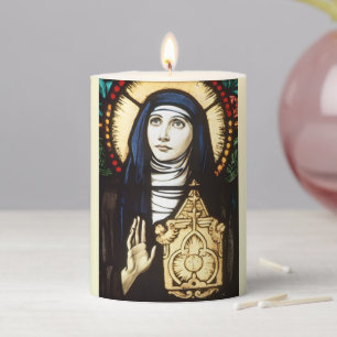 Personalized St. Clare Pillar Candle