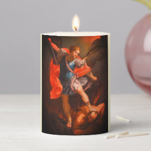 Personalized St. Michael Pillar Candle