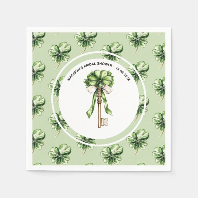 Personalized St. Patrick’s Day Bridal Shower Napkins (Front)