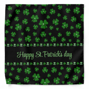 Personalized St. Patrick’s Day Shamrock on Black Bandana