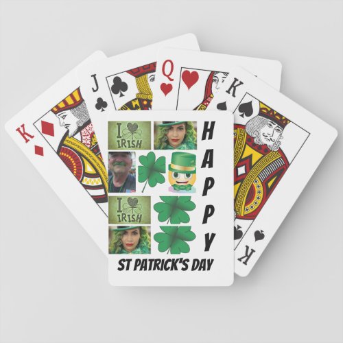 Personalized  St Patricks Day 9  Photo Collage Poker Cards