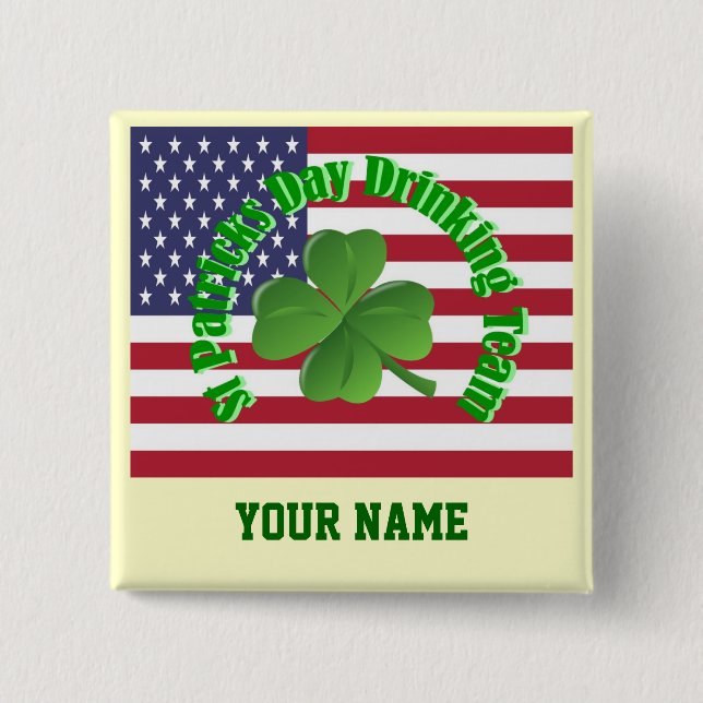 Personalized St Patrick's day Button (Front)