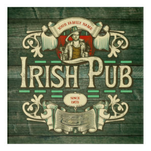 Personalized St Patricks day Funny Irish Pub Acrylic Print