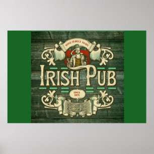 Personalized St Patricks day Funny Irish Pub  Poster