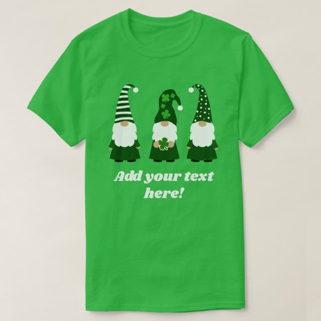 Personalized St Patricks Day Gnomes Unisex T-Shirt (Design Front)