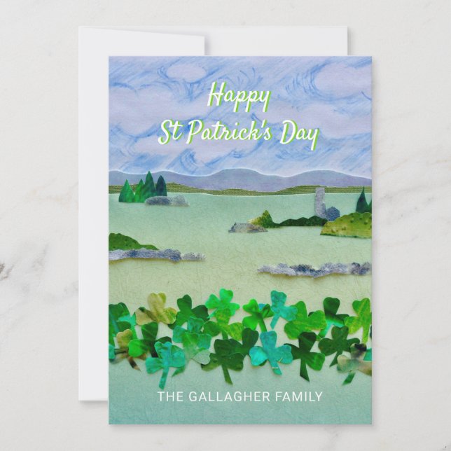 Personalized St Patrick's Day  Holiday Card (Front)