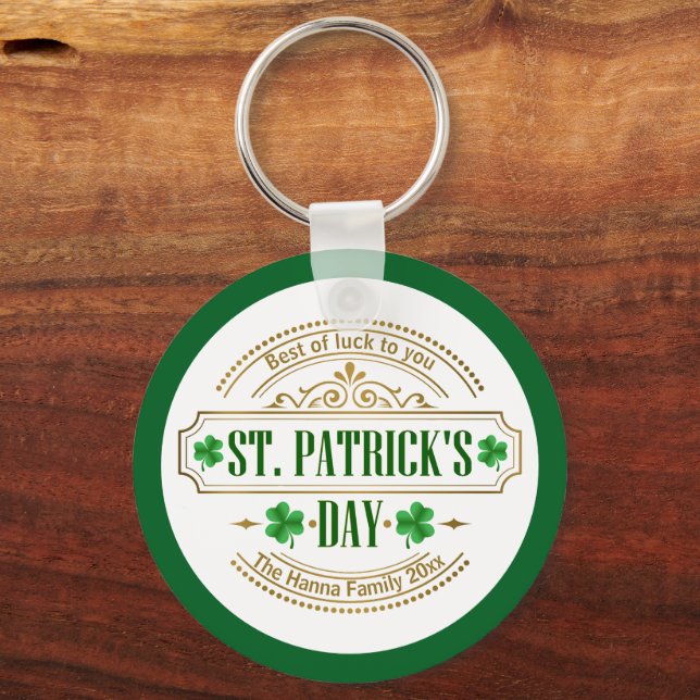 Personalized St. Patrick's Day I Luck of the Irish Keychain (Back)