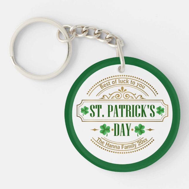 Personalized St. Patrick's Day I Luck of the Irish Keychain (Front)