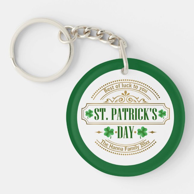 Personalized St. Patrick's Day I Luck of the Irish Keychain (Front)