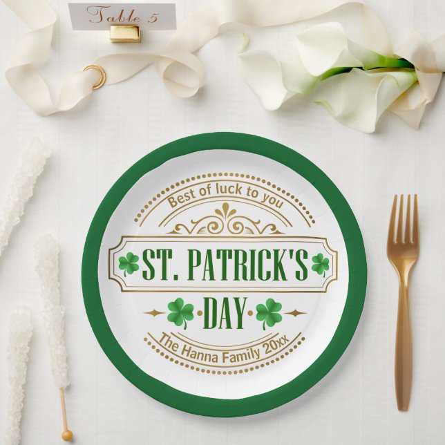 Personalized St. Patrick's Day I Luck of the Irish Paper Plates (Wedding)