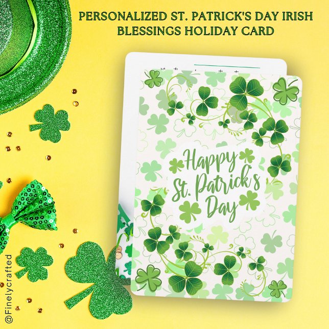 Personalized St. Patrick's Day Irish Blessings Holiday Card (Creator Uploaded)