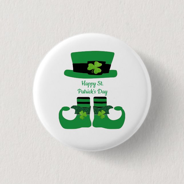 Personalized St. Patrick's Day Irish Leprechaun  Button (Front)