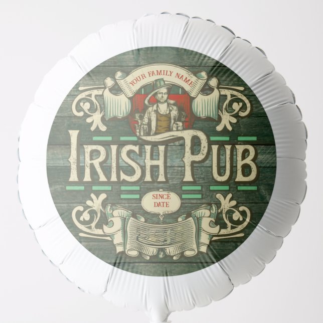Personalized St Patricks Day Irish Pub Funny Balloon (Front)