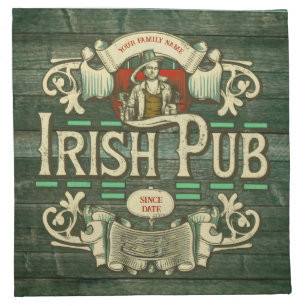 Personalized St Patricks Day Irish Pub Funny Cloth Napkin