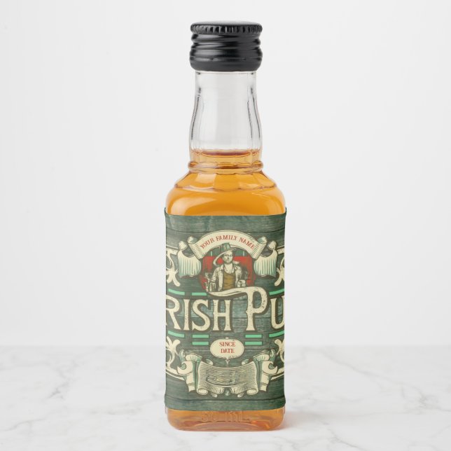 Personalized St Patricks day Irish Pub Funny Liquor Bottle Label (Front)