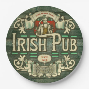 Personalized St Patricks Day Irish Pub Funny Paper Plates