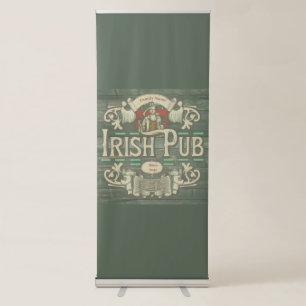 Personalized St Patricks Day Irish Pub Funny Retractable Banner