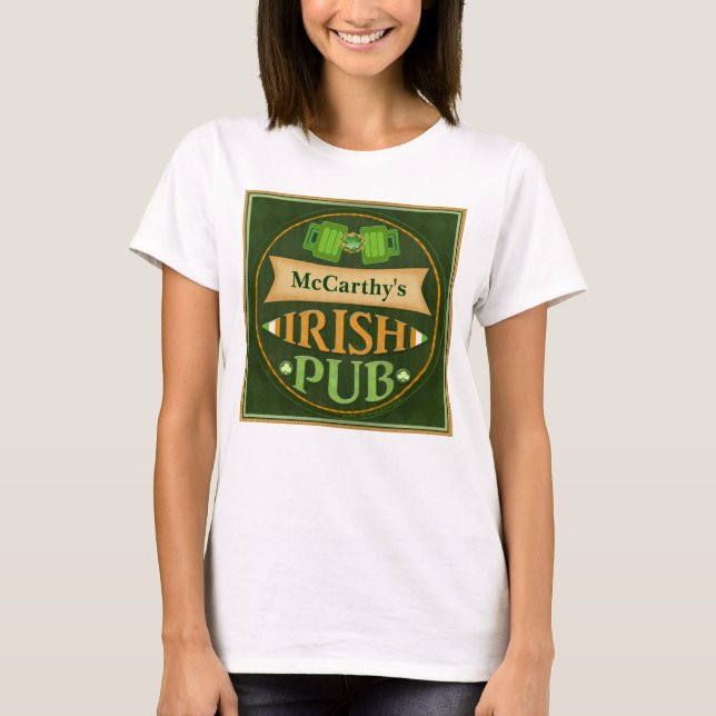 Personalized St. Patrick's Day Irish Pub T-Shirt (Front)
