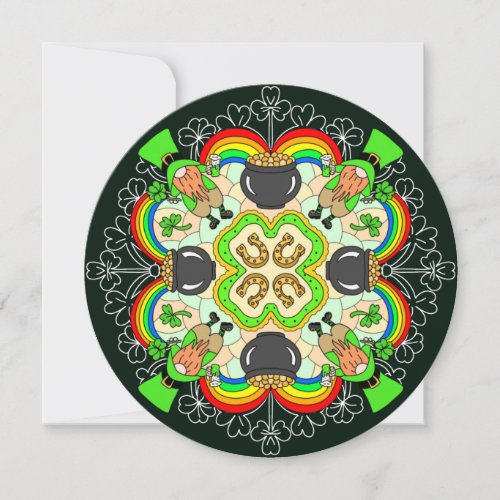 Personalized St Patricks Day Mandala Holiday Card